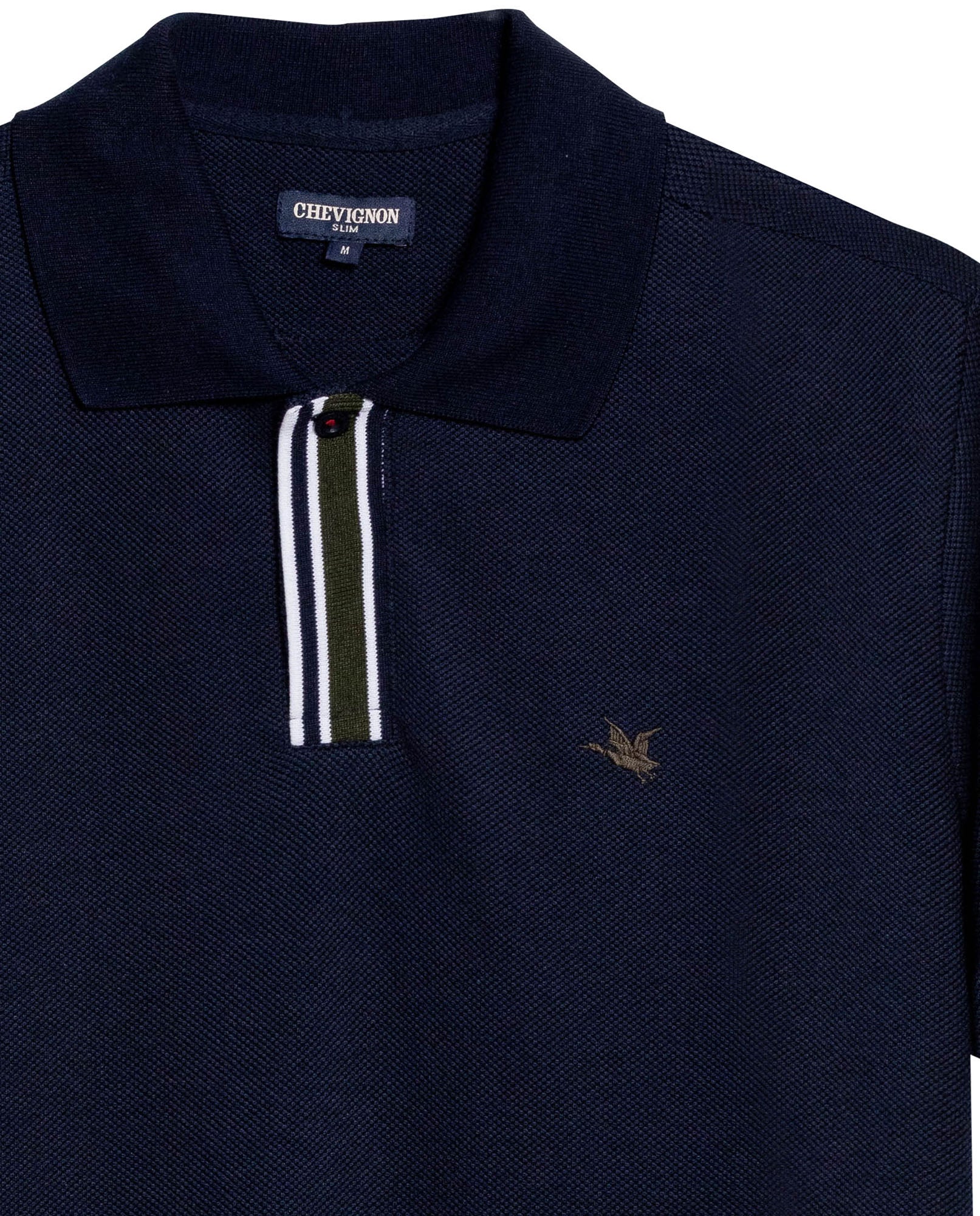 Mens Polo Shirt Slim Fit Short Sleeve Piqué Cotton Viscose Hidden Knit Placket Vibrant Stripe - Blue 63_601H024_AZU193924_8