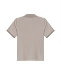 Mens Polo Shirt Slim Fit Short Sleeve Piqué Cotton Viscose Hidden Knit Placket Vibrant Stripe - Beige 63_601H024_BEI161010_5