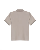 Mens Polo Shirt Slim Fit Short Sleeve Piqué Cotton Viscose Hidden Knit Placket Vibrant Stripe - Beige 63_601H024_BEI161010_5