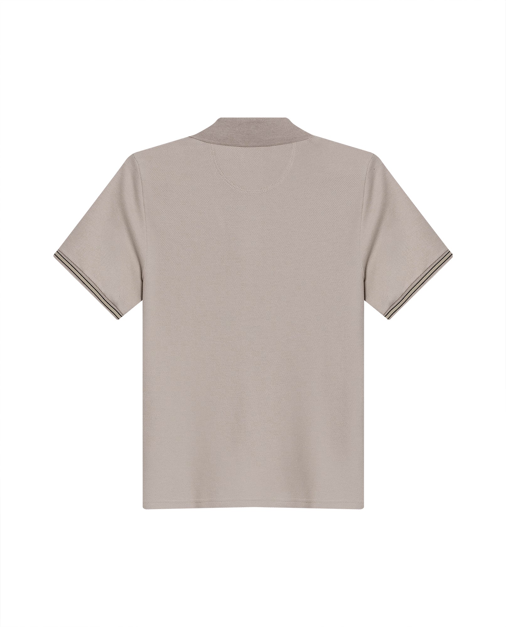 Mens Polo Shirt Slim Fit Short Sleeve Piqué Cotton Viscose Hidden Knit Placket Vibrant Stripe - Beige 63_601H024_BEI161010_5