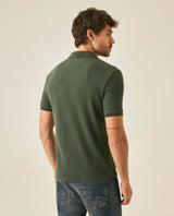 Mens Polo Shirt Slim Fit Short Sleeve Piqué Cotton Viscose Hidden Knit Placket Vibrant Stripe - Green 63_601H024_VER190509_6