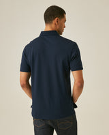Mens Polo Shirt Slim Fit Short Sleeve Sanforized Cotton Polyester Elastane Premium Soft Hand - Blue 63_601H025_AZU193924_6