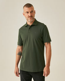 Mens Polo Shirt Slim Fit Short Sleeve Sanforized Cotton Polyester Elastane Premium Soft Hand - Green 63_601H025_VER190414_0