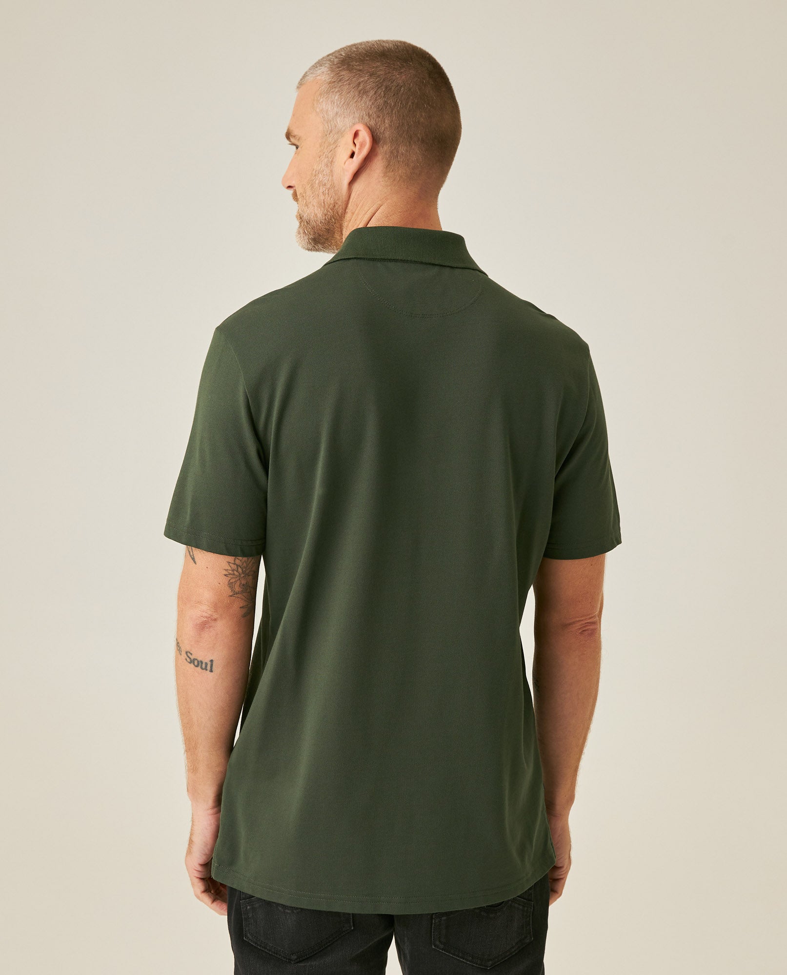 Mens Polo Shirt Slim Fit Short Sleeve Sanforized Cotton Polyester Elastane Premium Soft Hand - Green 63_601H025_VER190414_6