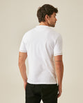 Mens Polo Shirt Slim Fit Mandarin Collar Short Sleeve Piqué Cotton Elastane Contrast Bias Details - White 63_601H027_BLA110601_6