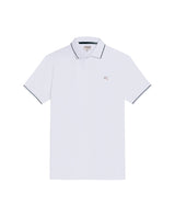 Mens Polo Shirt Classic Fit Short Sleeve Piqué Cotton Elastane Multiple Contrast Details Vibrant Duck - White 63_601H028_BLA110601_3