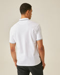 Mens Polo Shirt Classic Fit Short Sleeve Piqué Cotton Elastane Multiple Contrast Details Vibrant Duck - White 63_601H028_BLA110601_6