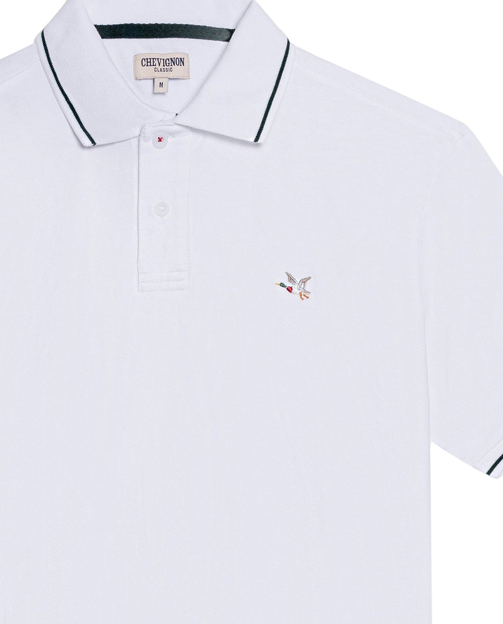 Mens Polo Shirt Classic Fit Short Sleeve Piqué Cotton Elastane Multiple Contrast Details Vibrant Duck - White 63_601H028_BLA110601_8