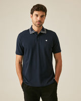 Mens Polo Shirt Classic Fit Short Sleeve Jacquard Cotton Elastane New Chevignon Logo Graphic Intarsia - Blue 63_601H030_AZU193924_0