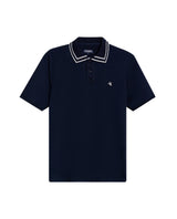 Mens Polo Shirt Classic Fit Short Sleeve Jacquard Cotton Elastane New Chevignon Logo Graphic Intarsia - Blue 63_601H030_AZU193924_3