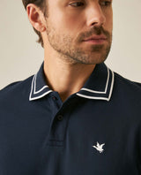Mens Polo Shirt Classic Fit Short Sleeve Jacquard Cotton Elastane New Chevignon Logo Graphic Intarsia - Blue 63_601H030_AZU193924_5