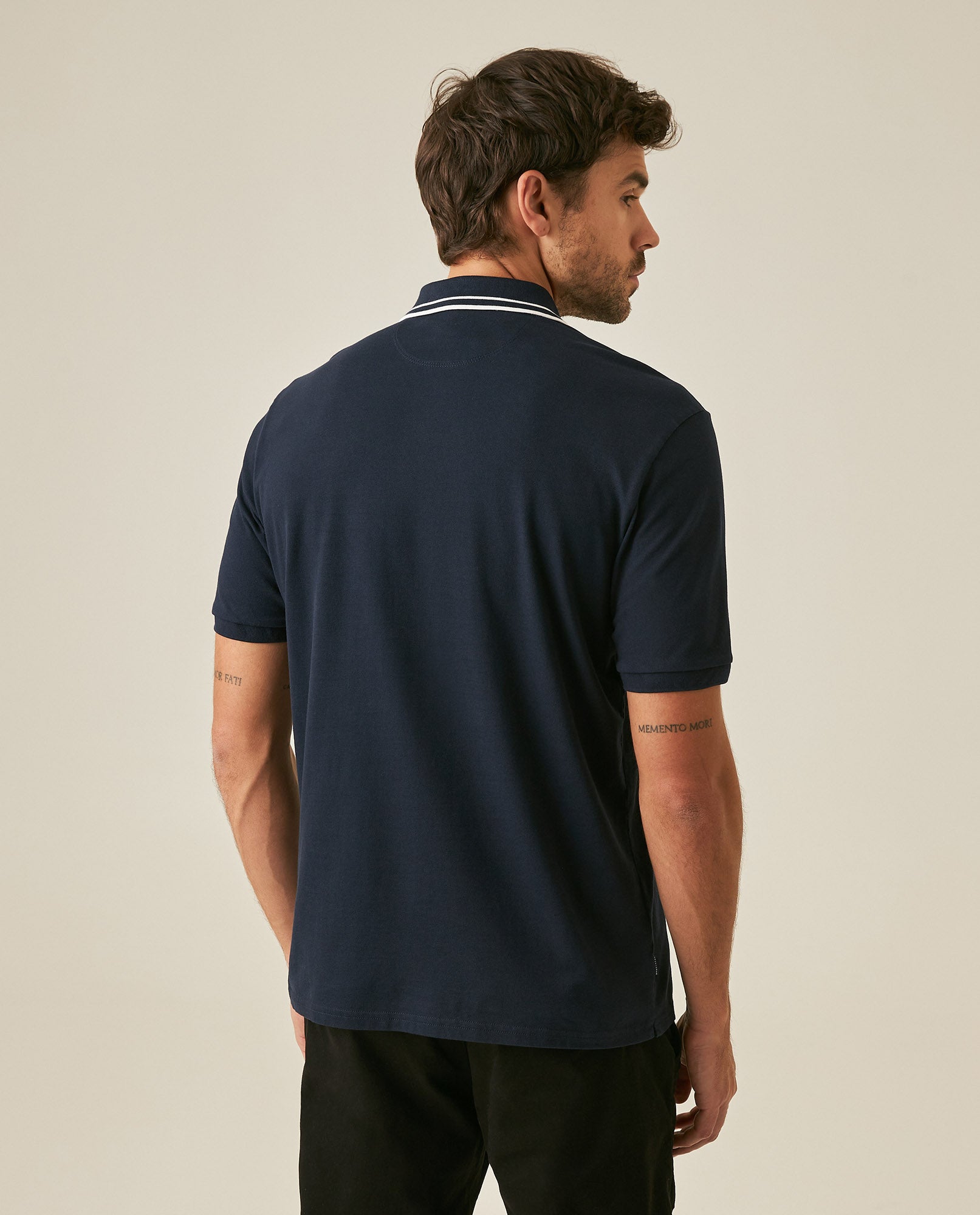 Mens Polo Shirt Classic Fit Short Sleeve Jacquard Cotton Elastane New Chevignon Logo Graphic Intarsia - Blue 63_601H030_AZU193924_6
