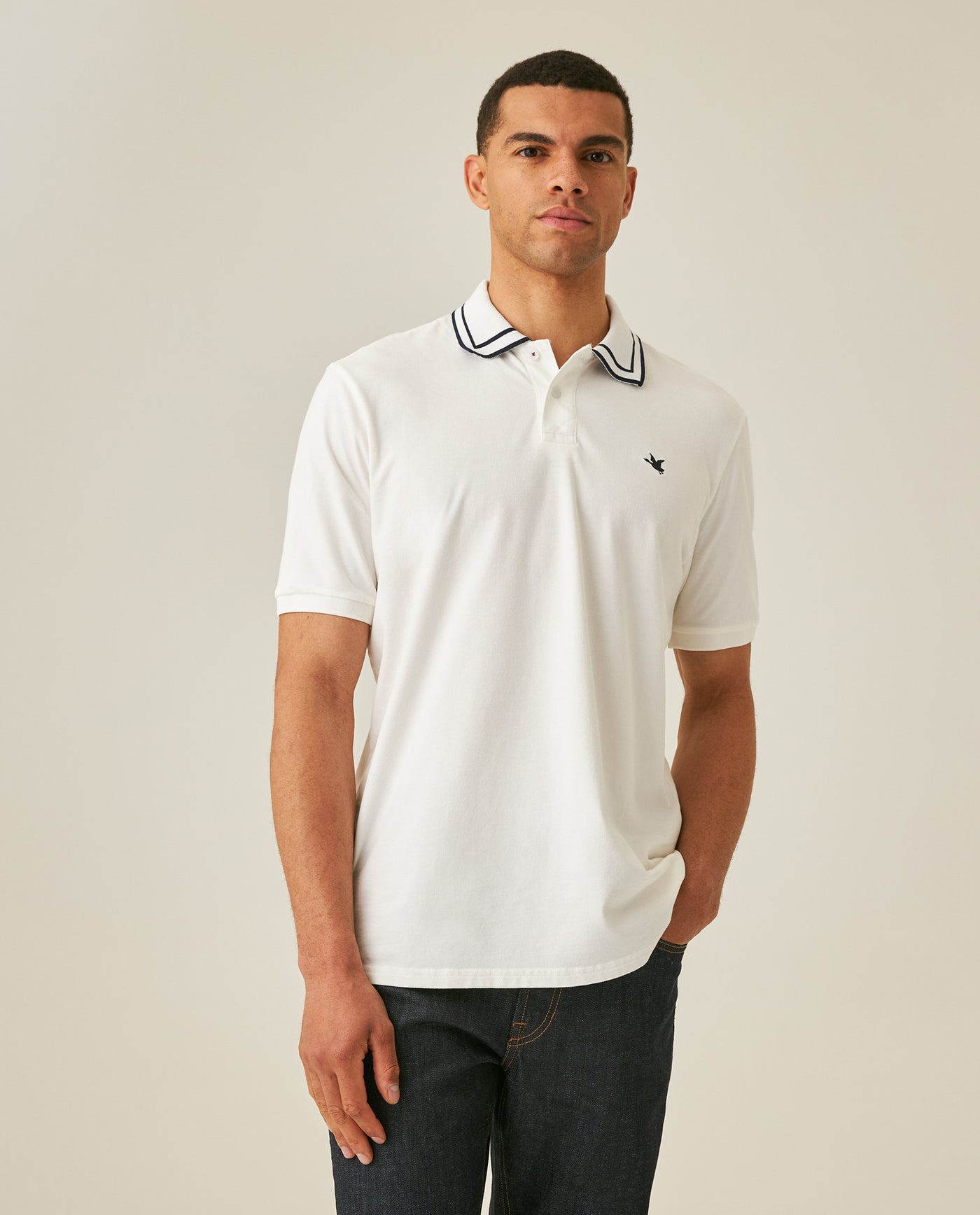 Mens Polo Shirt Classic Fit Short Sleeve Jacquard Cotton Elastane New Chevignon Logo Graphic Intarsia - Raw 63_601H030_CRU110606_0