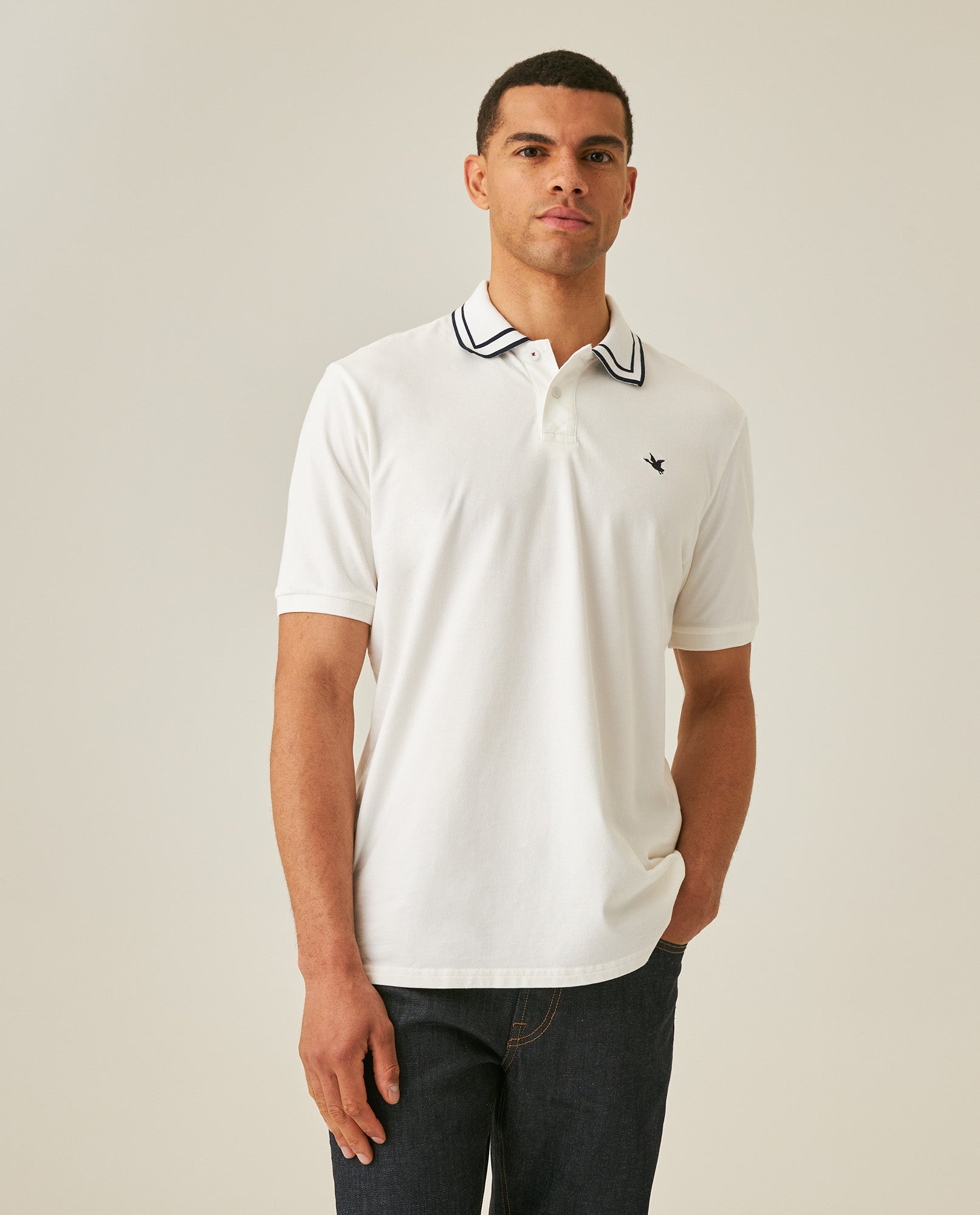 Mens Polo Shirt Classic Fit Short Sleeve Jacquard Cotton Elastane New Chevignon Logo Graphic Intarsia - Raw 63_601H030_CRU110606_0