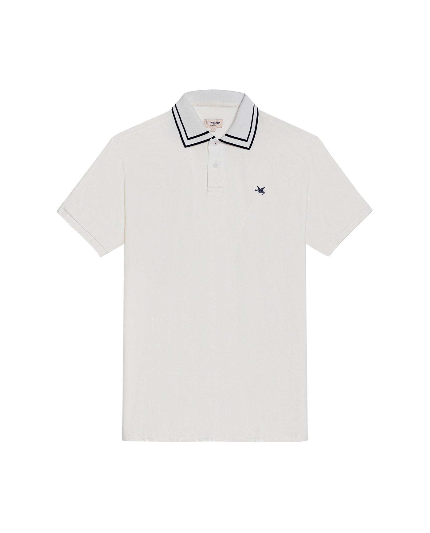 Mens Polo Shirt Classic Fit Short Sleeve Jacquard Cotton Elastane New Chevignon Logo Graphic Intarsia - Raw 63_601H030_CRU110606_3
