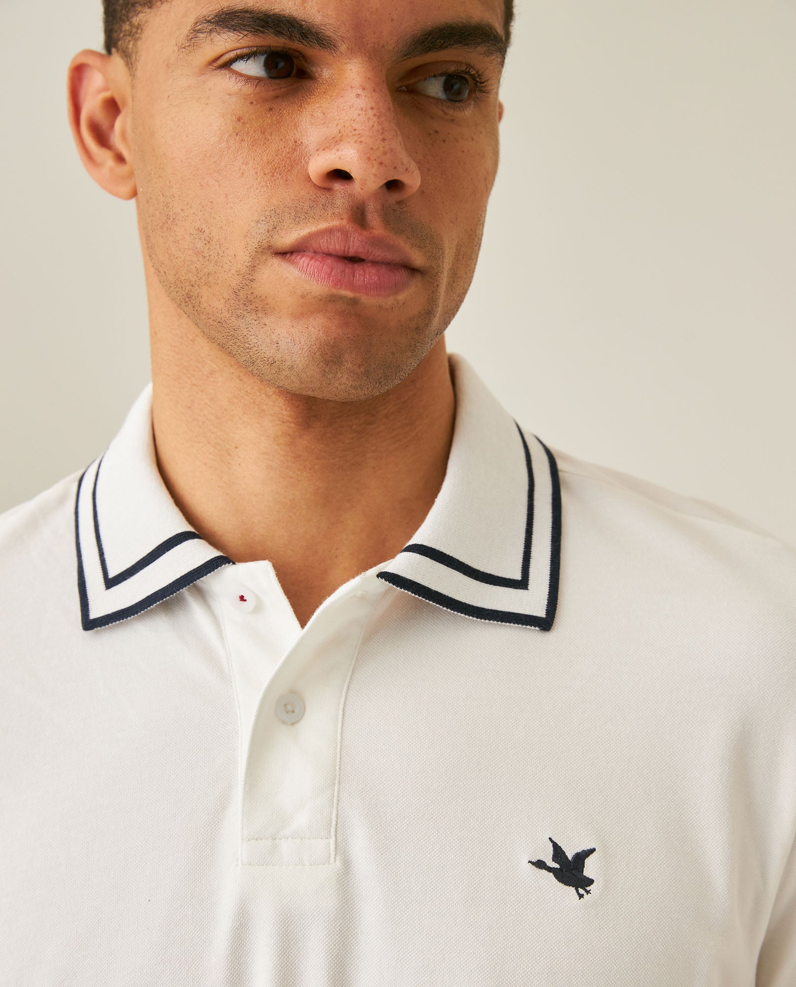 Mens Polo Shirt Classic Fit Short Sleeve Jacquard Cotton Elastane New Chevignon Logo Graphic Intarsia - Raw 63_601H030_CRU110606_5