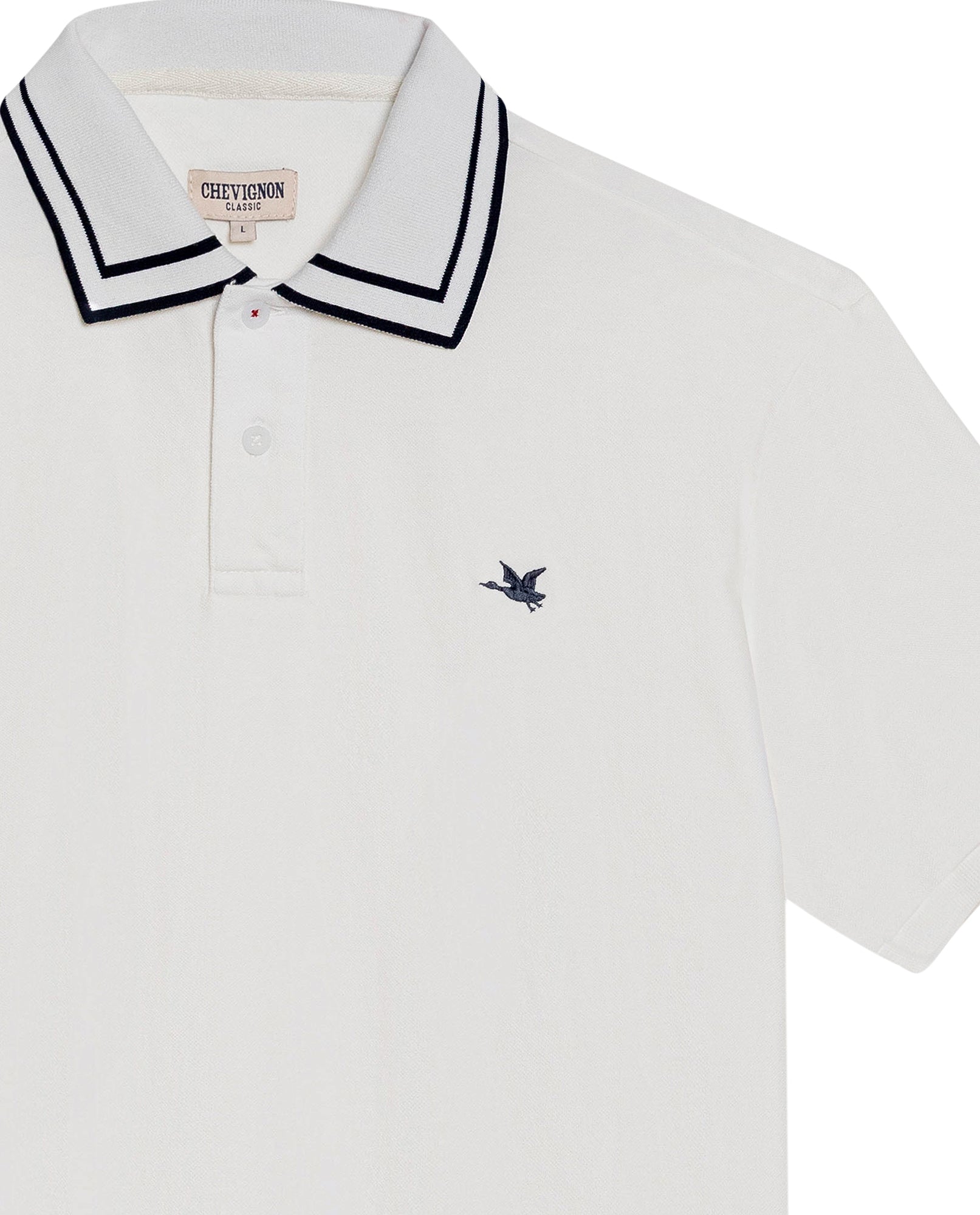 Mens Polo Shirt Classic Fit Short Sleeve Jacquard Cotton Elastane New Chevignon Logo Graphic Intarsia - Raw 63_601H030_CRU110606_8