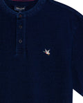 Mens Polo Shirt Slim Fit Mandarin Collar Short Sleeve Cotton Denim Yarns Embroidered Collar Vibrant Duck - Blue 63_601H031_AZU193924_8