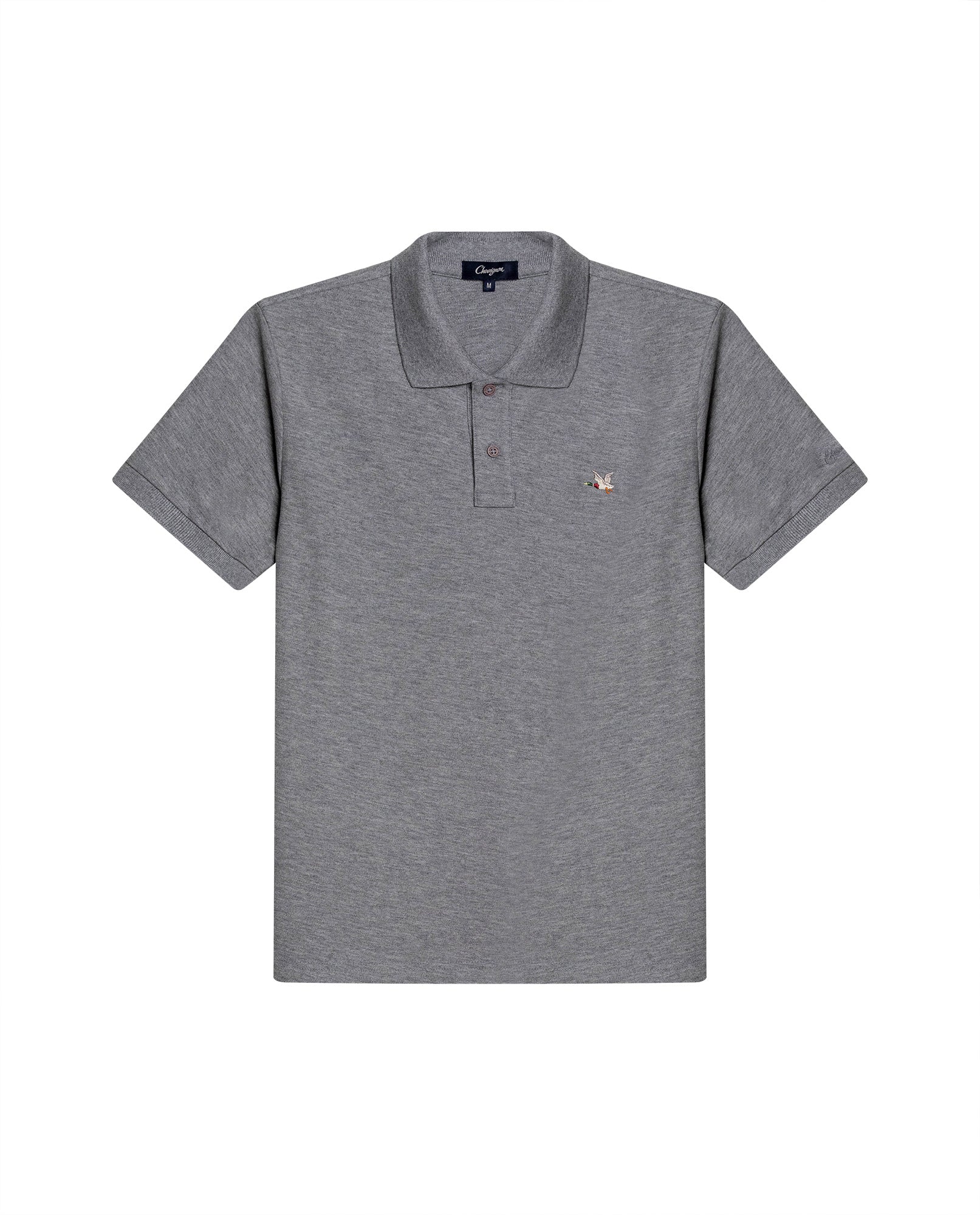 Mens Slim Fit Cotton Polo Shirt - Gray 63_601H050_GRI184005_3