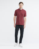 CLASSIC FIT COTTON PIQUE POLO IN BURGUNDY