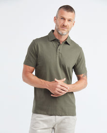 Men's Polo Shirt, Slim Fit Short Sleeve - No Chest Embroidery - Green - 2