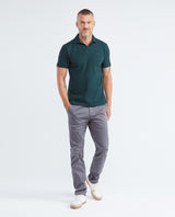 Men's Polo Shirt, Slim Fit Short Sleeve - Summer Type Main Fabric Collar V-Placket - Green 602F015 - 2