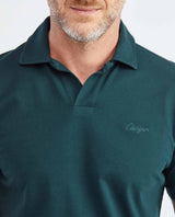 Men's Polo Shirt, Slim Fit Short Sleeve - Summer Type Main Fabric Collar V-Placket - Green 602F015 - 3