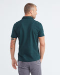 Men's Polo Shirt, Slim Fit Short Sleeve - Summer Type Main Fabric Collar V-Placket - Green 602F015 - 4