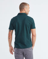 Men's Polo Shirt, Slim Fit Short Sleeve - Summer Type Main Fabric Collar V-Placket - Green 602F015 - 4