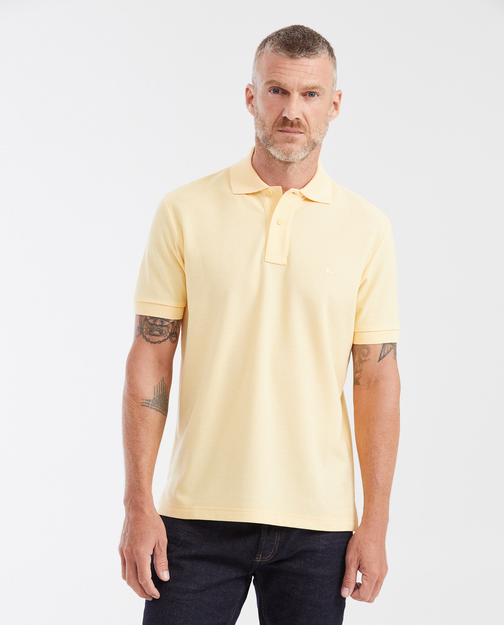Mens Classic Fit Cotton Polo Shirt - Yellow 63_602G000_AMA131025_0
