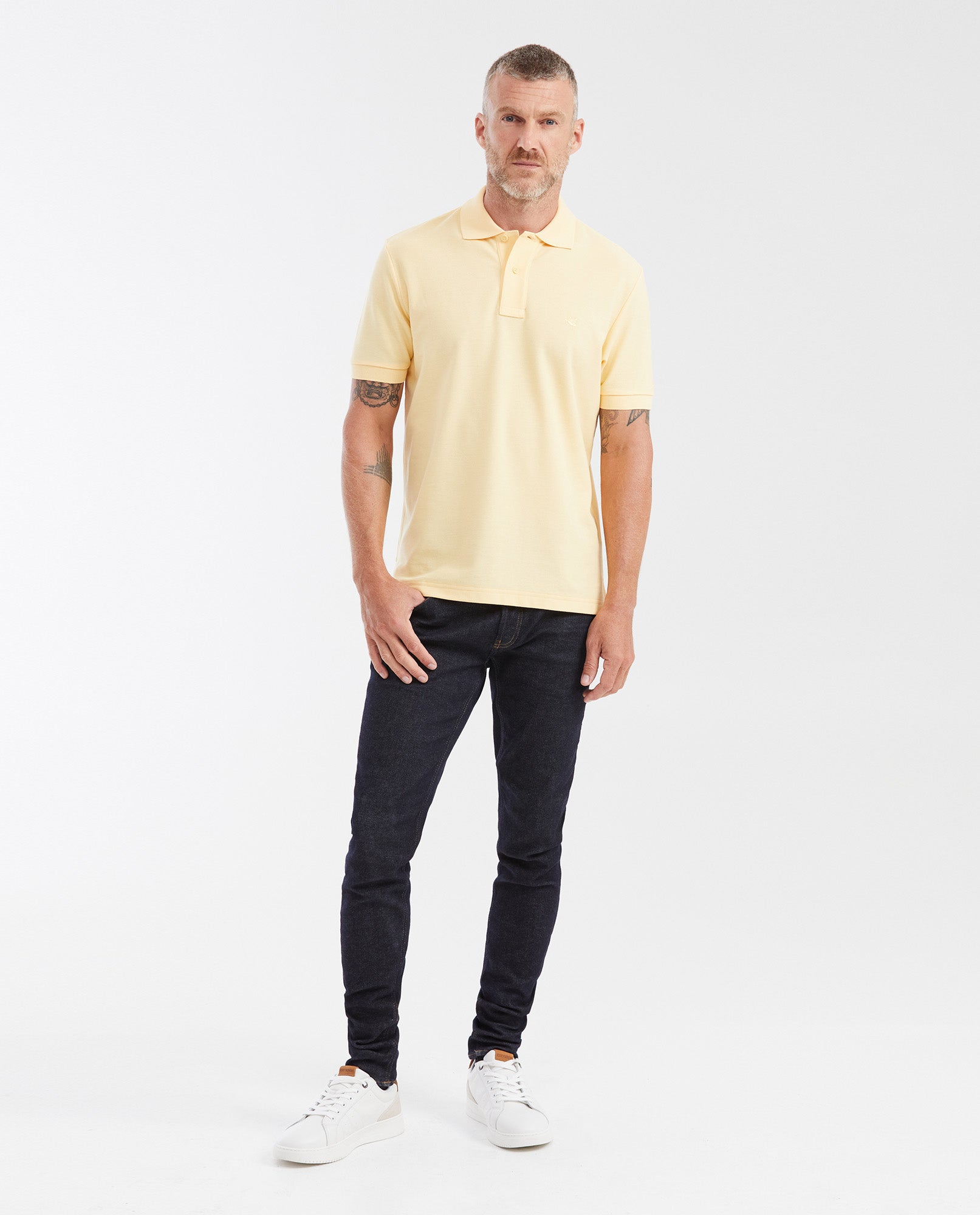 Mens Classic Fit Cotton Polo Shirt - Yellow 63_602G000_AMA131025_3