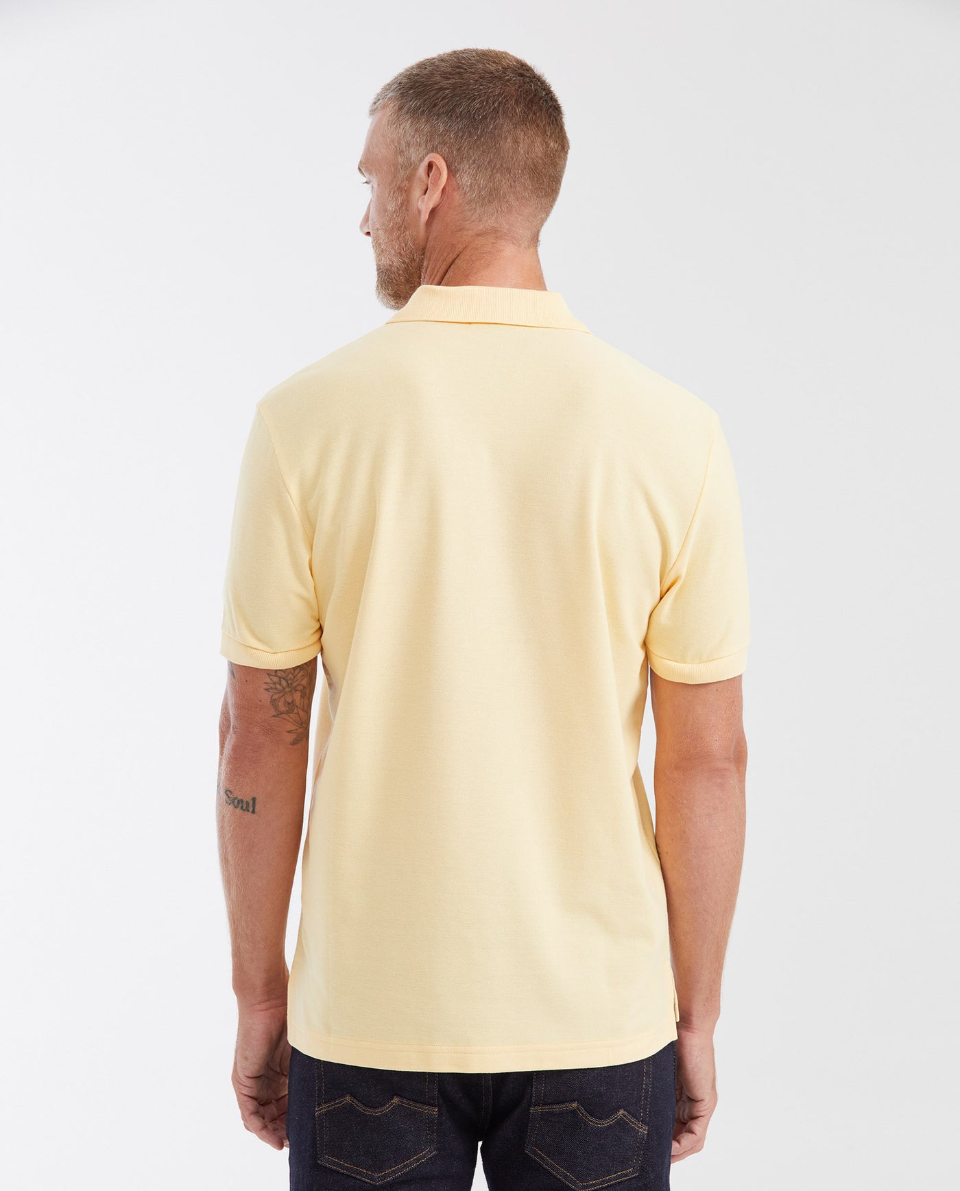 Mens Classic Fit Cotton Polo Shirt - Yellow 63_602G000_AMA131025_5