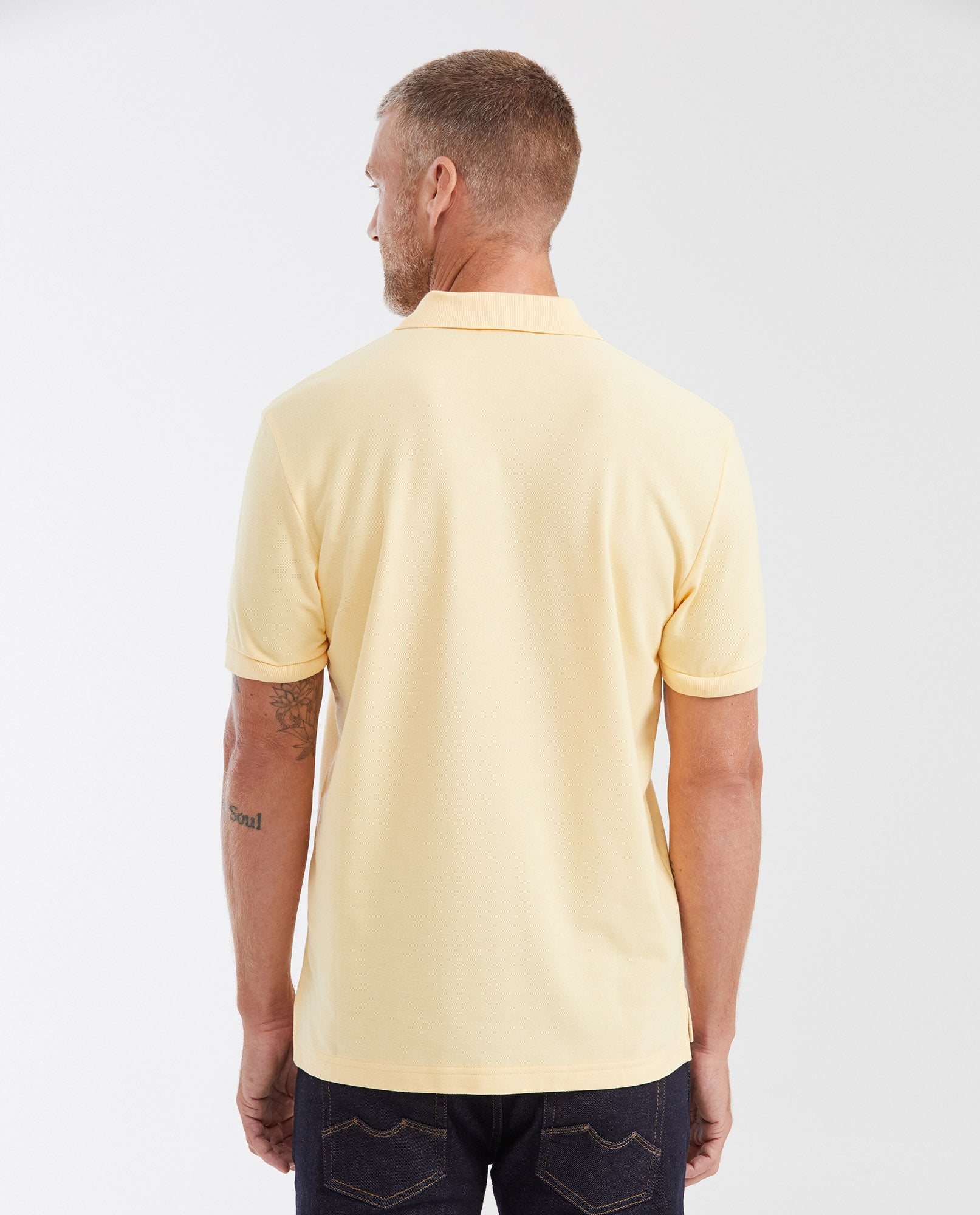 Mens Classic Fit Cotton Polo Shirt - Yellow 63_602G000_AMA131025_5