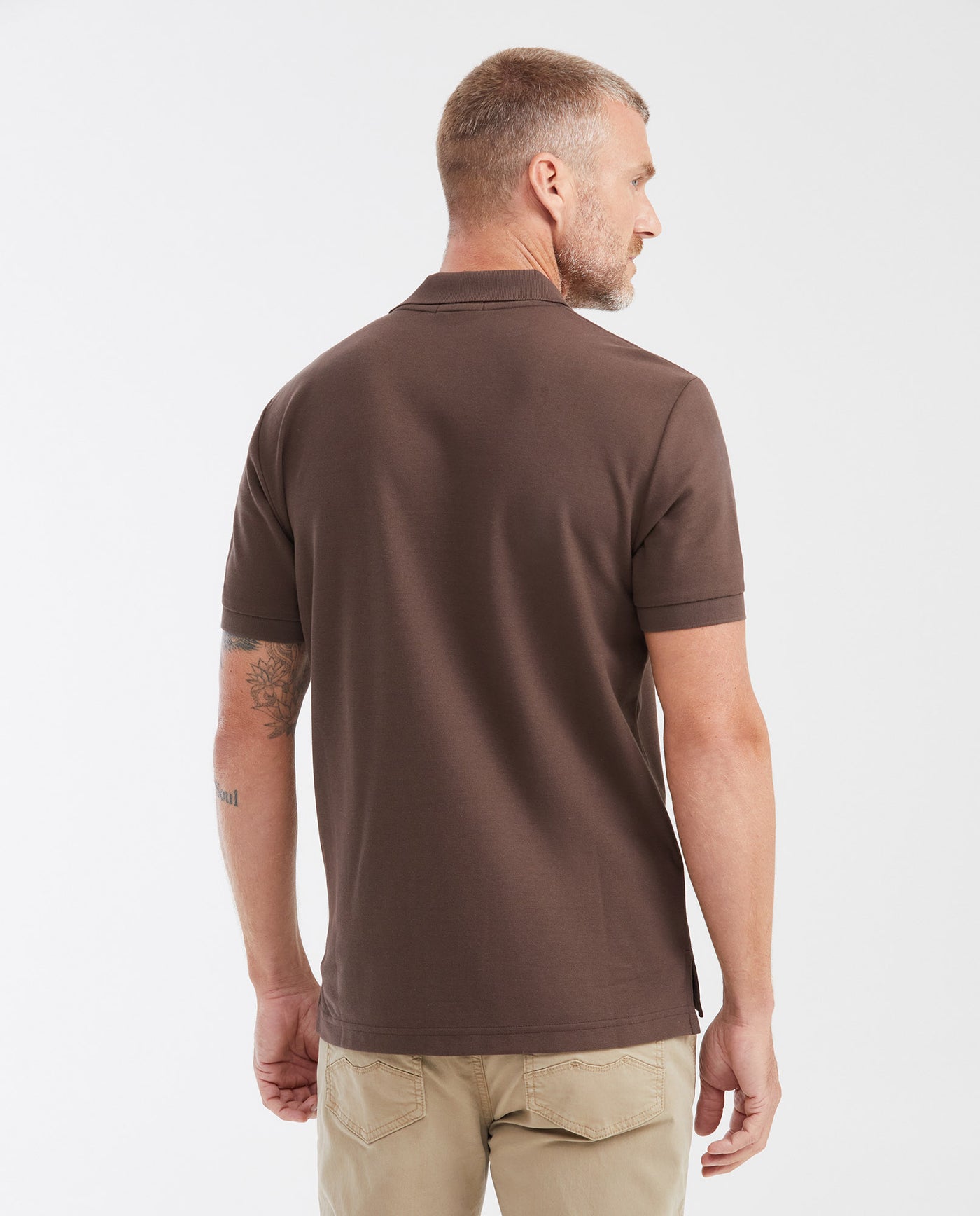 Mens Classic Fit Cotton Polo Shirt - Brown 63_602G000_CAF190912_5