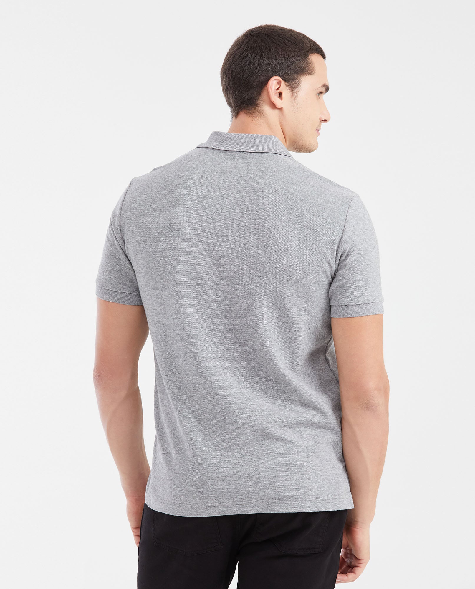 Mens Classic Fit Cotton Polo Shirt - Gray 63_602G000_GRI160000_6
