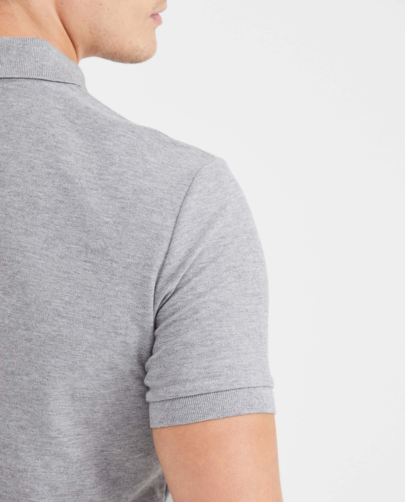 Mens Classic Fit Cotton Polo Shirt - Gray 63_602G000_GRI160000_7