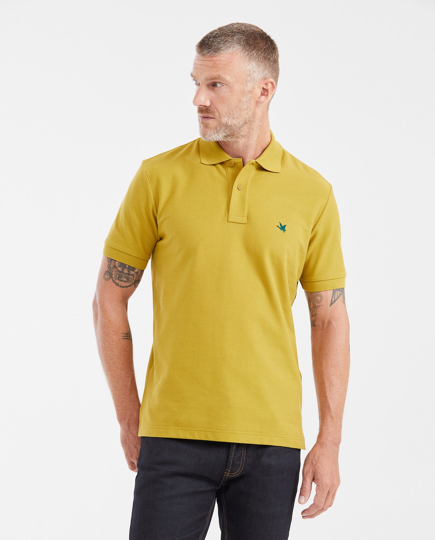 Mens Classic Fit Cotton Polo Shirt - Green 63_602G000_VER170840_0