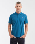 Mens Slim Fit Cotton Blend Polo Shirt - Blue 63_602G001_AZU194526_0