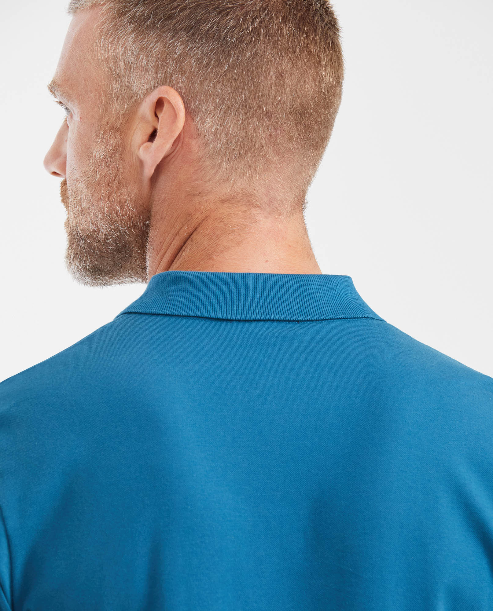Mens Slim Fit Cotton Blend Polo Shirt - Blue 63_602G001_AZU194526_6