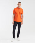 Mens Slim Fit Cotton Blend Polo Shirt - Orange 63_602G001_NAR181454_3