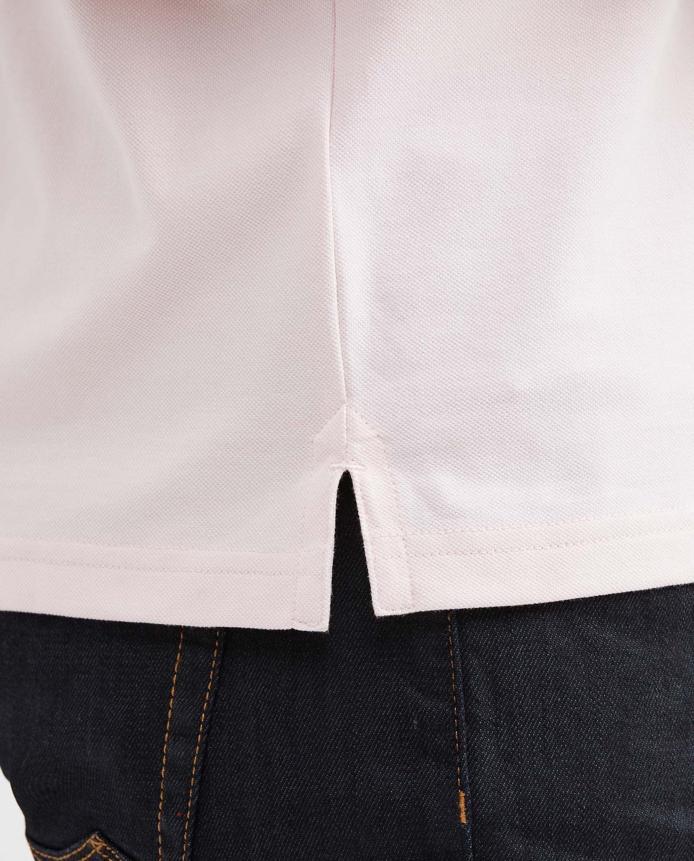 Mens Slim Fit Cotton Blend Polo Shirt - Pink 63_602G001_ROS131904_5