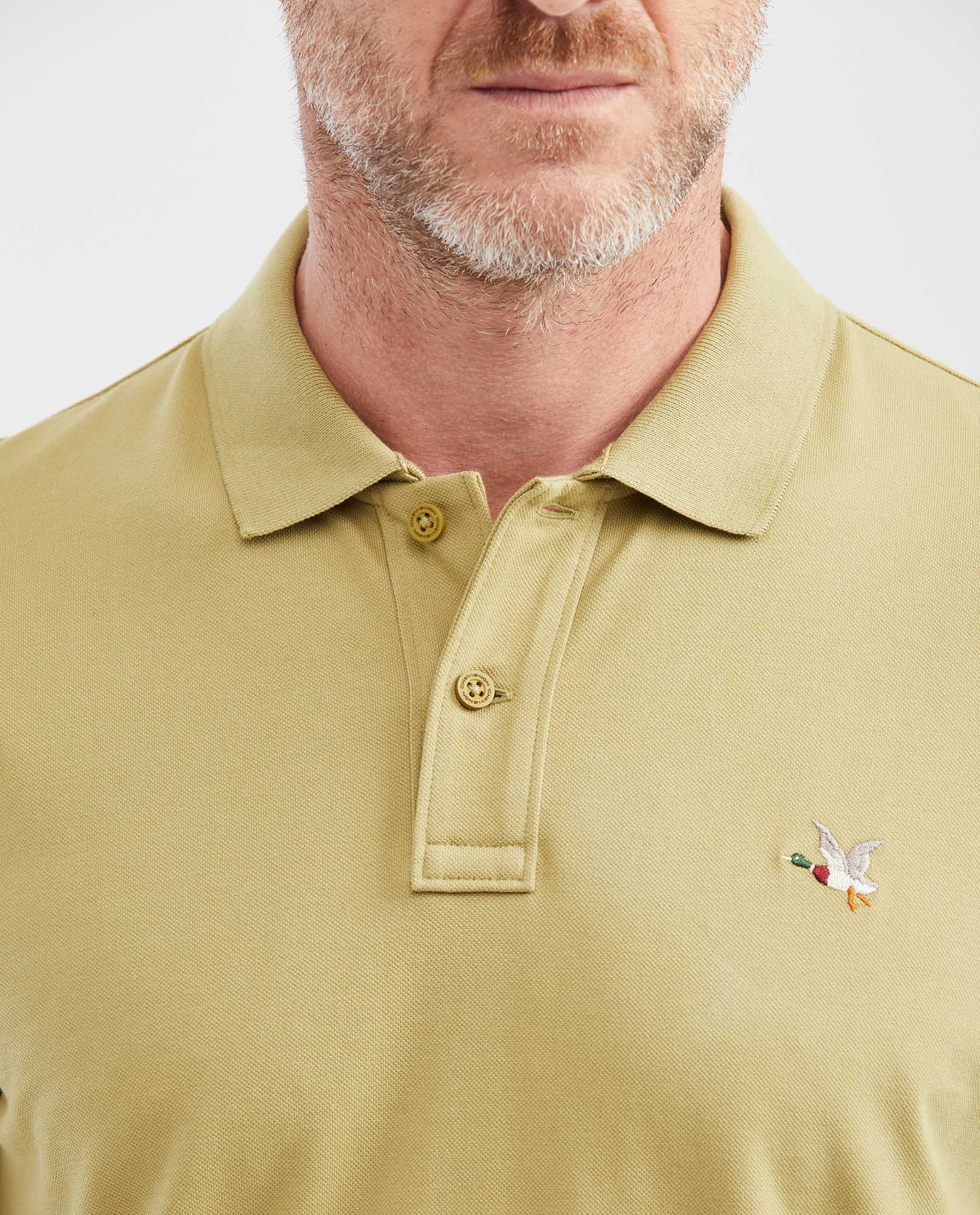 Mens Slim Fit Cotton Blend Polo Shirt - Green 63_602G001_VER160526_4