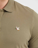 Mens Slim Fit Cotton Blend Polo Shirt - Green 63_602G001_VER180521_4