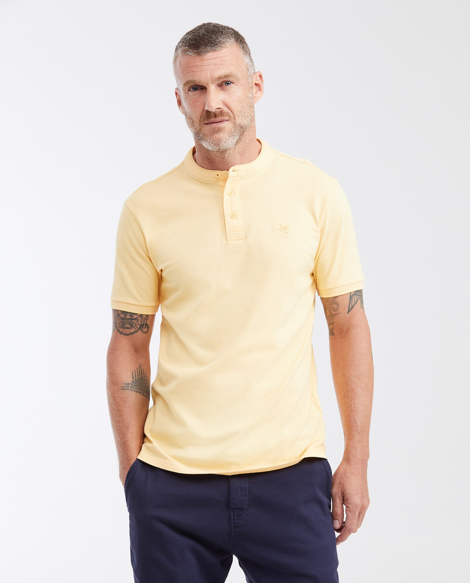 Men's Slim Fit Mandarin Collar Polo Shirt 602G002 - 1