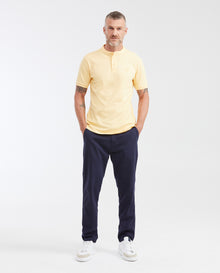 Men's Slim Fit Polo Shirt with Neru Collar - Yellow - 2