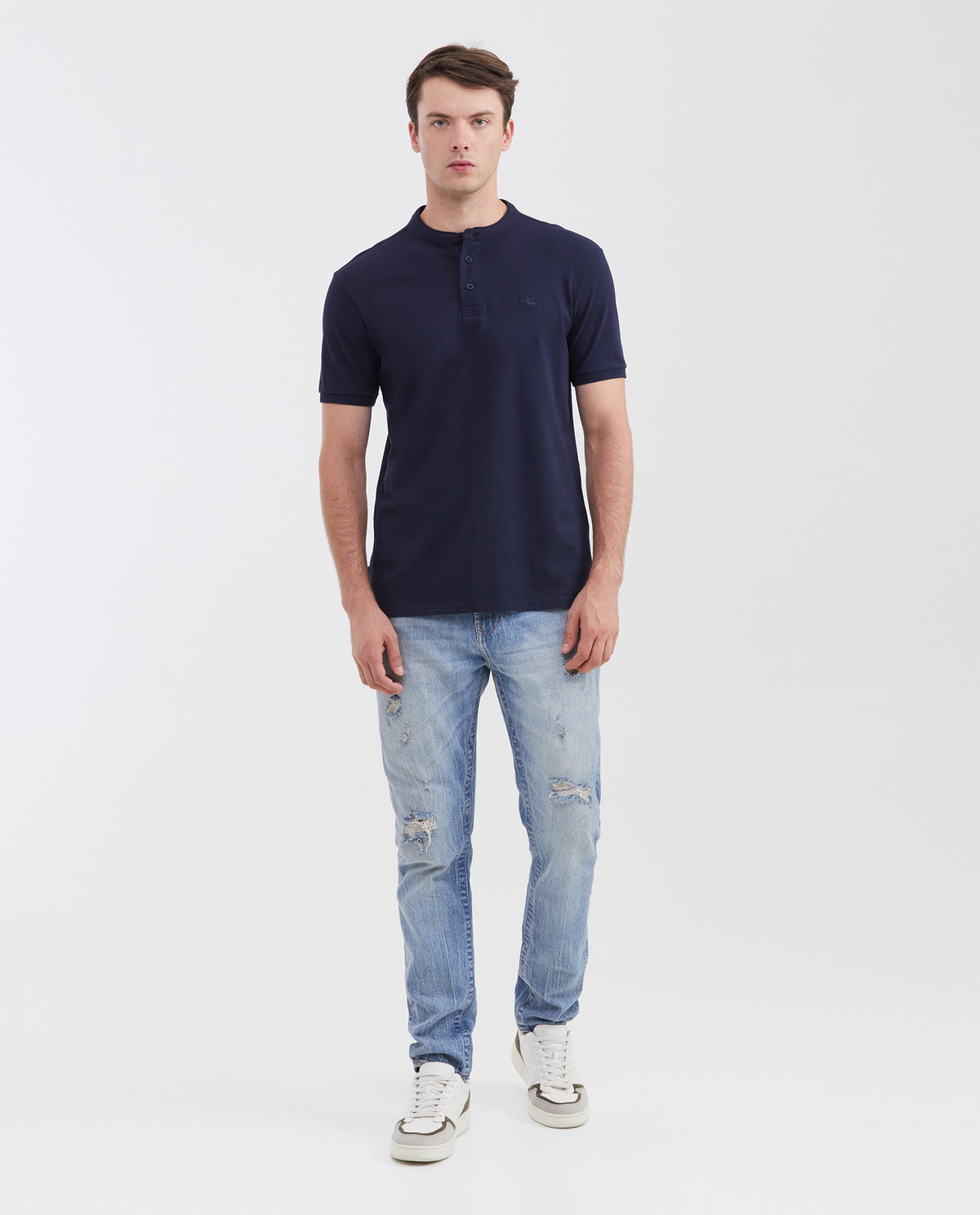 Men's Slim Fit Mandarin Collar Polo Shirt 602G002 - 2
