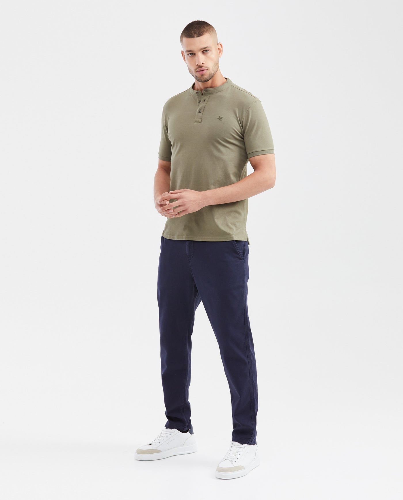Men's Slim Fit Mandarin Collar Polo Shirt 602G002 - 2