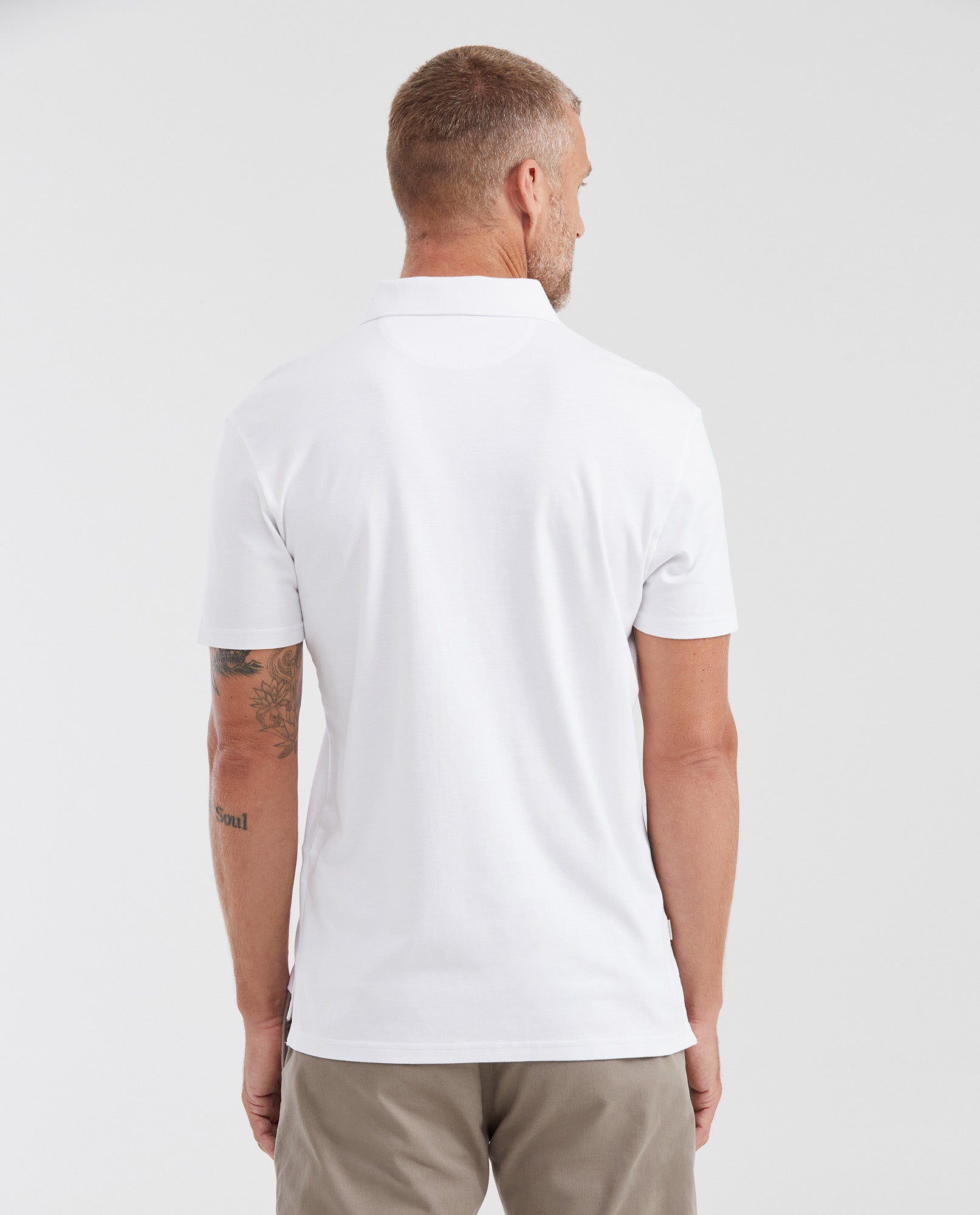 Men's Traditional Hem Sleeve Slim Fit Polo Shirt - White 602G003 - 5