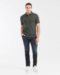 Slim Fit Polo Shirt with Waffle Texture and Hidden Buttons for Men - Green 602G010 - 2