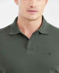 Slim Fit Polo Shirt with Waffle Texture and Hidden Buttons for Men - Green 602G010 - 3